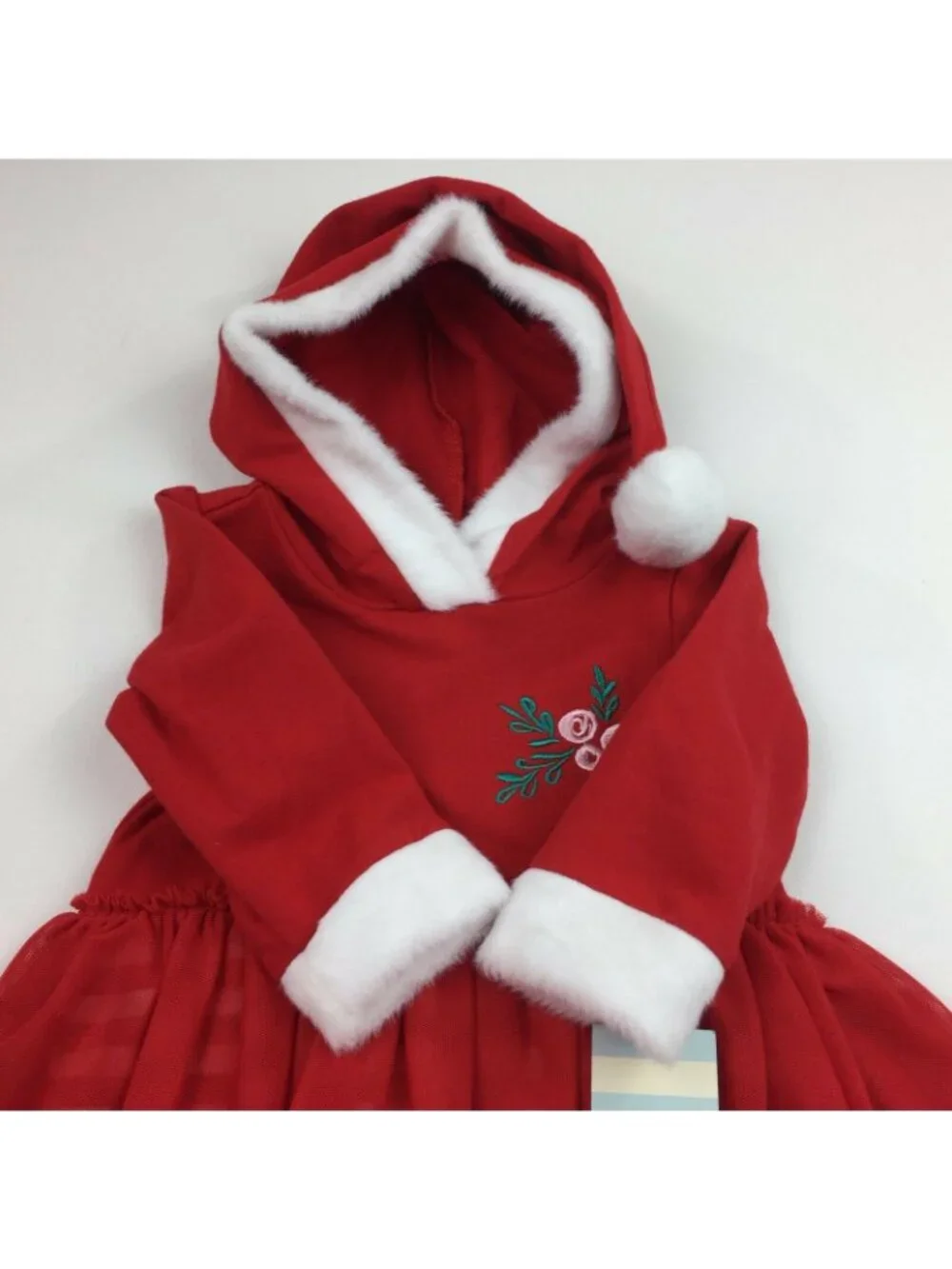 Cat & Jack Baby Girl Red Hooded Christmas Holiday One Piece Outfit Mrs Claus